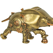 Bronze and Copper Finish Steampunk Elephant Resin Statue: A Majestic 11.5-Inch Sci-Fi Home Decor Marvel Gracing Your Space