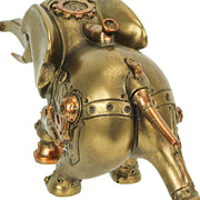 Bronze and Copper Finish Steampunk Elephant Resin Statue: A Majestic 11.5-Inch Sci-Fi Home Decor Marvel Gracing Your Space