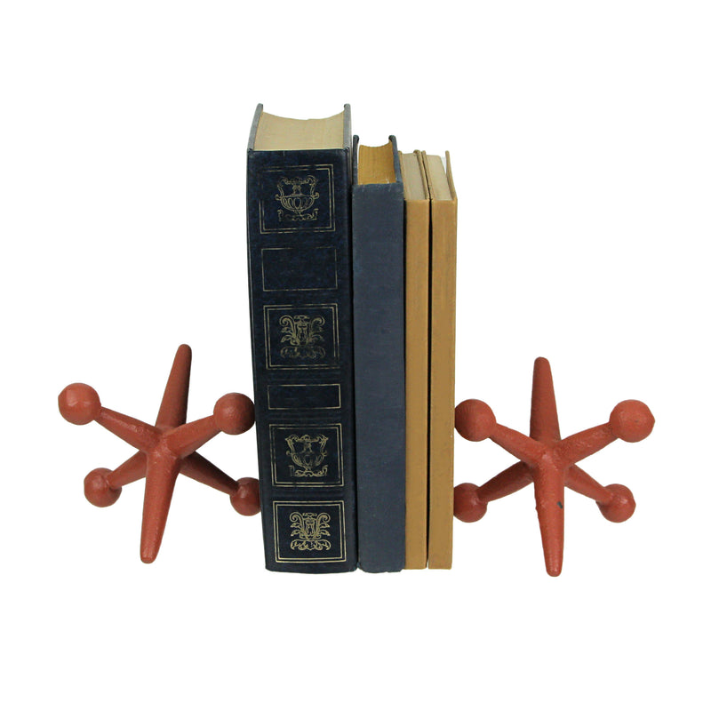 Orange - Image 2 - Retro-Inspired Orange Enamel Painted Cast Iron Giant Jack Bookends - Vintage Style Decorative Sculptures