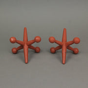 Orange - Image 4 - Retro-Inspired Orange Enamel Painted Cast Iron Giant Jack Bookends - Vintage Style Decorative Sculptures