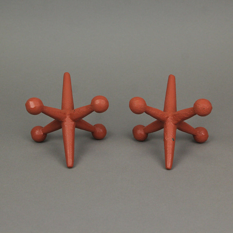 Orange - Image 4 - Retro-Inspired Orange Enamel Painted Cast Iron Giant Jack Bookends - Vintage Style Decorative Sculptures