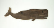Set of 2 Majestic Sperm Whale Distressed Wooden Wall Hangings with Rustic Metal Accents - Perfect for Coastal Ocean-Themed