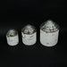 White - Image 5 - Vintage White Finish Farmhouse Style Galvanized Decorative Tin Silo Canister Set of 3 Western Décor -