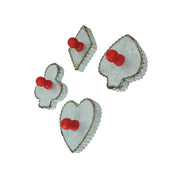 Set of 4 Rustic Galvanized Zinc Finish Playing Card Suit Cookie Cutter Wall Hooks for Kitchens, Dining Rooms and Holiday Home