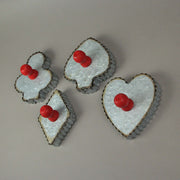 Set of 4 Rustic Galvanized Zinc Finish Playing Card Suit Cookie Cutter Wall Hooks for Kitchens, Dining Rooms and Holiday Home