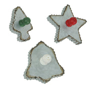 Set of 3 Oversized Galvanized Zinc Finish Holiday Christmas Cookie Cutter Wall Hooks - Perfect for Adding a Festive and