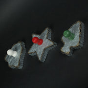 Set of 3 Oversized Galvanized Zinc Finish Holiday Christmas Cookie Cutter Wall Hooks - Perfect for Adding a Festive and