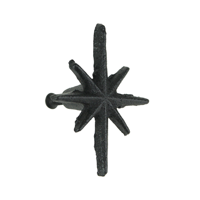Zeckos Black Cast Iron Starburst Drawer Pulls/ Knobs (Set of 6)