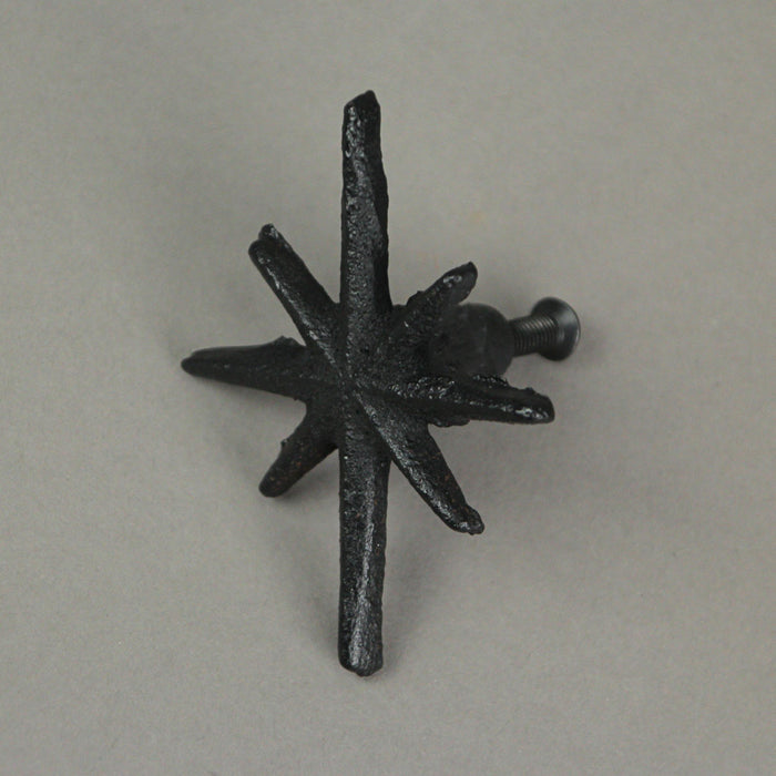 Black - Image 5 - Set of 6 Antique Black Finish Mid-Century Modern Décor Starburst Cast Iron Drawer Pulls Cabinet Knobs -