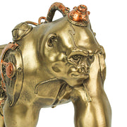 Stunning 11-Inch Resin Bronze Finish Steampunk Gorilla Sculpture: A Unique Home Decor Art Statue, Perfect for Adding