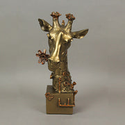 Resin Bronze Finish Steampunk Giraffe Sculpture, 11.75 Inches High - Artistic Animal Home Decor Figurine Capturing Clockwork