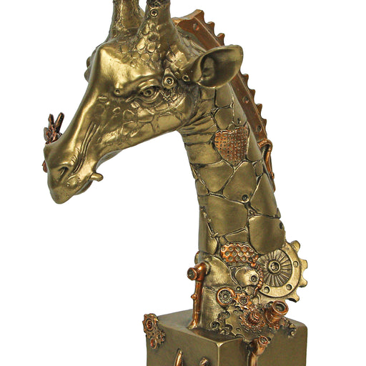 Resin Bronze Finish Steampunk Giraffe Sculpture, 11.75 Inches High - Artistic Animal Home Decor Figurine Capturing Clockwork
