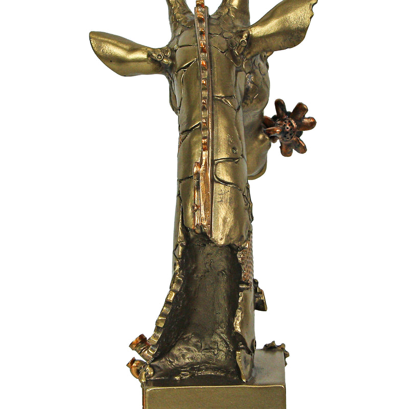 Resin Bronze Finish Steampunk Giraffe Sculpture, 11.75 Inches High - Artistic Animal Home Decor Figurine Capturing Clockwork