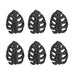 Black - Image 1 - Set of 6 Black Cast Iron Monstera Leaf Drawer Pulls: Decorative Cabinet Knobs Bringing Tropical Elegance to