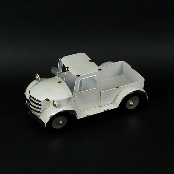 Rustic Metal Vintage Pickup Truck Indoor or Outdoor Planter Antique White Image 5