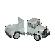White - Image 1 - Set of 2 Vintage Weathered White Metal Pickup Truck Bookends: Front and Back Design, Rustic Western Decor -