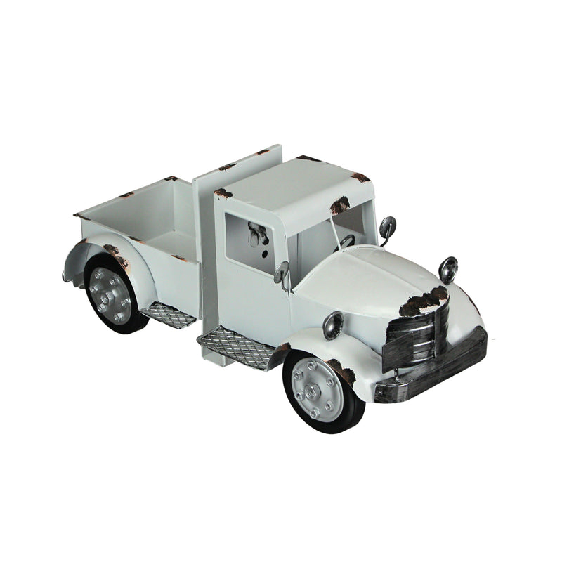 White - Image 2 - Set of 2 Vintage Weathered White Metal Pickup Truck Bookends: Front and Back Design, Rustic Western Decor -