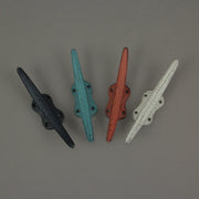 Coral - Image 5 - Set of 4 Vibrant Coastal Color Cast Iron Boat Cleat Wall Hooks/Drawer Pulls - Stylish 5.75 Inches