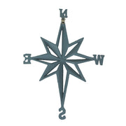 Grey - Image 3 - Blue-Grey Cast Iron Nautical Compass Rose Wall Hanging Sculpture - Coastal Home Decor Art Piece - 13.5