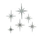 Silver - Image 1 - Set of 6 Metallic Silver Cast Iron Starburst Wall Hangings Mid Century Modern Décor 8 Pointed Stars