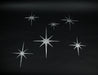 Silver - Image 3 - Set of 6 Metallic Silver Cast Iron Starburst Wall Hangings Mid Century Modern Décor 8 Pointed Stars