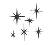 Black - Image 1 - Enchanting Set of 6 Black Cast Iron Starburst Wall Hangings - Mid Century Modern Decor with Elegant 8
