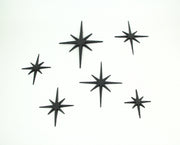 Black - Image 3 - Enchanting Set of 6 Black Cast Iron Starburst Wall Hangings - Mid Century Modern Decor with Elegant 8