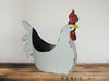 White - Image 4 - Rustic White Finish Metal Rooster Planter - Indoor/Outdoor Decorative Flower Pot for Home and Garden - 15.5
