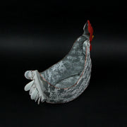 Silver - Image 5 - Charming Weathered White Metal Rooster Planter for Indoor and Outdoor Country Farmhouse Decor - Rustic