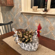 Silver - Image 6 - Rooster Planter, 15.5 Inch Silver Galvanized Metal Farmhouse Accent