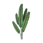 Green Metal Banana Leaf Hanging Wall Sculpture Tropical Plant Decorative Plaque 20 Inches High - Easy Installation - Add