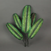 Green Metal Banana Leaf Hanging Wall Sculpture Tropical Plant Decorative Plaque 20 Inches High - Easy Installation - Add