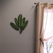 Green Metal Banana Leaf Hanging Wall Sculpture Tropical Plant Decorative Plaque 20 Inches High - Easy Installation - Add