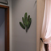 Green Metal Banana Leaf Hanging Wall Sculpture Tropical Plant Decorative Plaque 20 Inches High - Easy Installation - Add