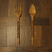 24 Inch - Image 7 - Set of 2 Carved Tiki Design Wooden Spoon & Fork Utensil Wall Sculptures in Brown Wood - Large 24-Inch