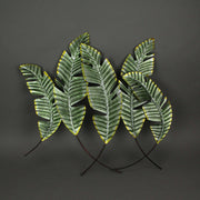 Graceful Green Metal Banana Leaf Wall Sculpture - Tropical Paradise in Your Home - Stunning 27-Inch Nature-Inspired Artwork