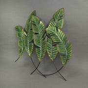 Graceful Green Metal Banana Leaf Wall Sculpture - Tropical Paradise in Your Home - Stunning 27-Inch Nature-Inspired Artwork