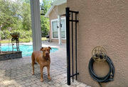 Bronze Finish Cast Iron MCM Stars Wall Mounted Hose Holder - Stylish Mid-Century Modern Garden Decor Solution - 11.5 Inches