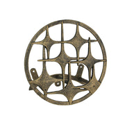 Bronze Finish Cast Iron MCM Stars Wall Mounted Hose Holder - Stylish Mid-Century Modern Garden Decor Solution - 11.5 Inches
