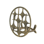 Bronze Finish Cast Iron MCM Stars Wall Mounted Hose Holder - Stylish Mid-Century Modern Garden Decor Solution - 11.5 Inches