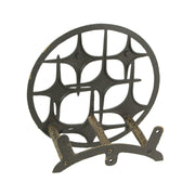 Bronze Finish Cast Iron MCM Stars Wall Mounted Hose Holder - Stylish Mid-Century Modern Garden Decor Solution - 11.5 Inches