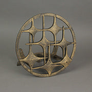 Bronze Finish Cast Iron MCM Stars Wall Mounted Hose Holder - Stylish Mid-Century Modern Garden Decor Solution - 11.5 Inches