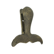 Zeckos Bronze Finish Cast Iron Whale Tail Door Knocker: Decorative Coastal Nautical Accent for a Welcoming Home Entrance -