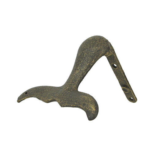 Bronze Finish Cast Iron Whale Tail Door Knocker: Decorative Coastal Nautical Accent for a Welcoming Home Entrance - Easy