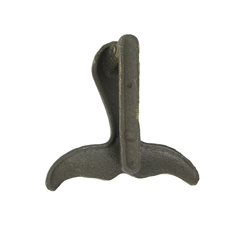 Zeckos Bronze Finish Cast Iron Whale Tail Door Knocker: Decorative Coastal Nautical Accent for a Welcoming Home Entrance -
