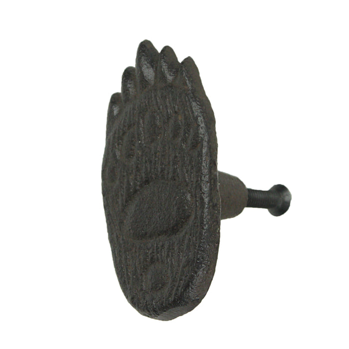 Set of 6 Cast Iron Bear Paw Drawer Pulls Set: Rustic Cabinet Knobs for Cabin, Lodge, or Home Decor - Wilderness-Inspired