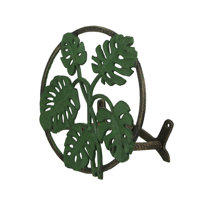 Monstera Leaf - Image 7 - Green Monstera Leaf Cast Iron Wall-Mounted Garden Hose Holder - Stylish and Functional Decorative
