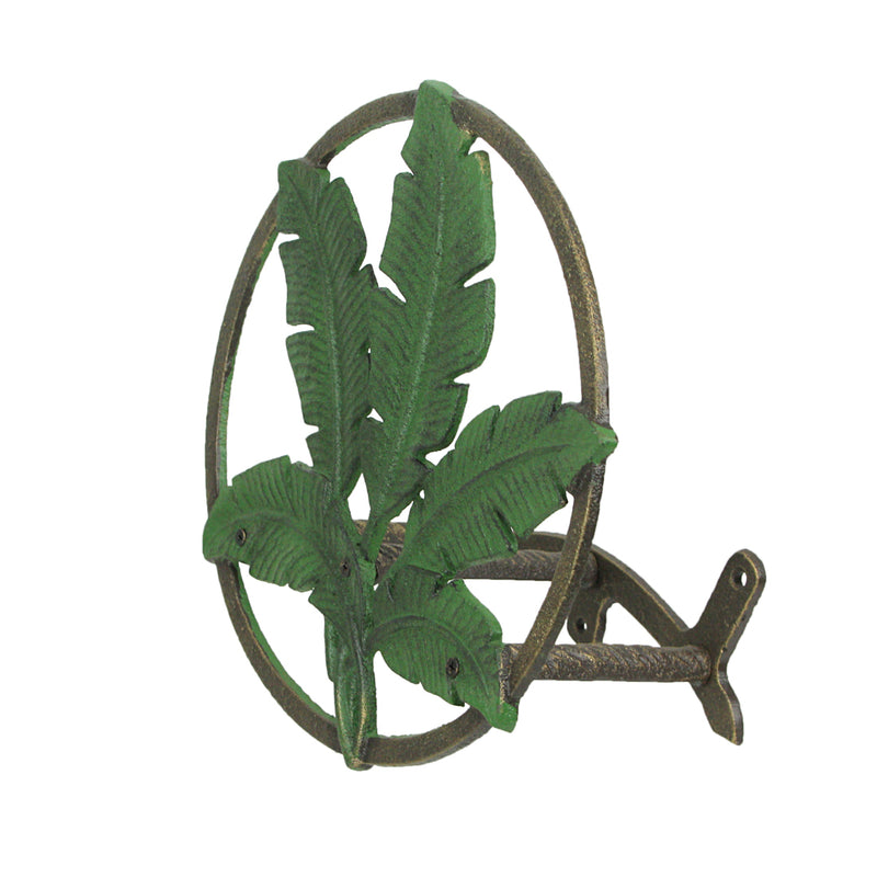 Banana Leaf - Image 7 - Exquisite Green Banana Leaf Design Cast Iron Wall Mounted Garden Hose Holder - 11.5-Inch Diameter -