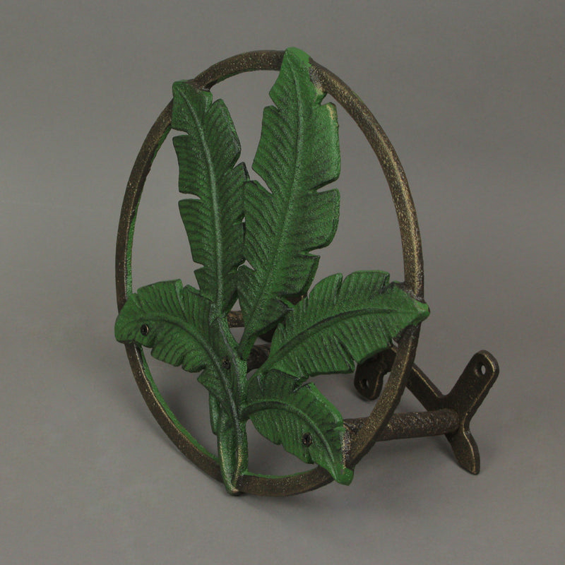 Banana Leaf - Image 5 - Exquisite Green Banana Leaf Design Cast Iron Wall Mounted Garden Hose Holder - 11.5-Inch Diameter -