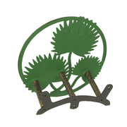 Palm Frond - Image 3 - Green Cast Iron Palm Frond Wall Mounted Garden Hose Hanger Holder - Decorative Outdoor Organizer -